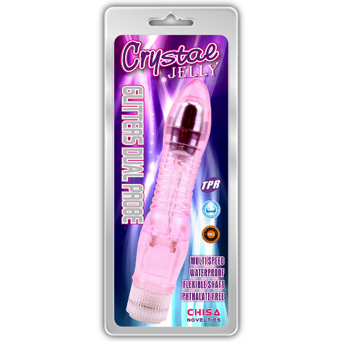 Glitters Dual Probe - Crystal Jelly - Chisa Novelties