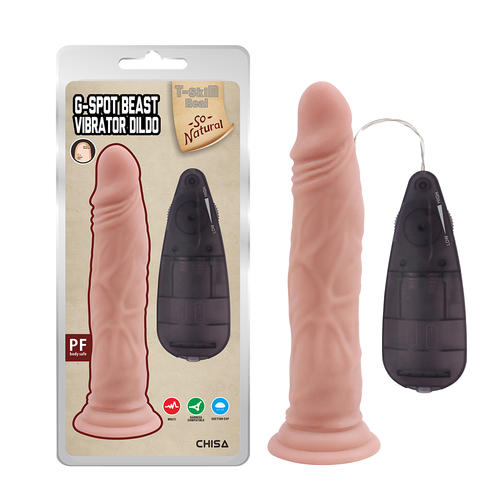 G-Spot Beast Vibrator Dildo - T-skin Real - Chisa - flesh